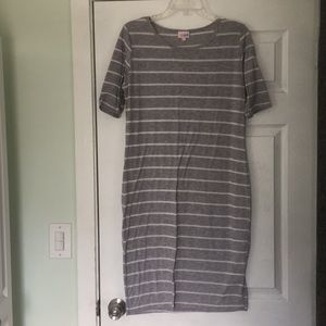 Grey striped Lularoe dress
